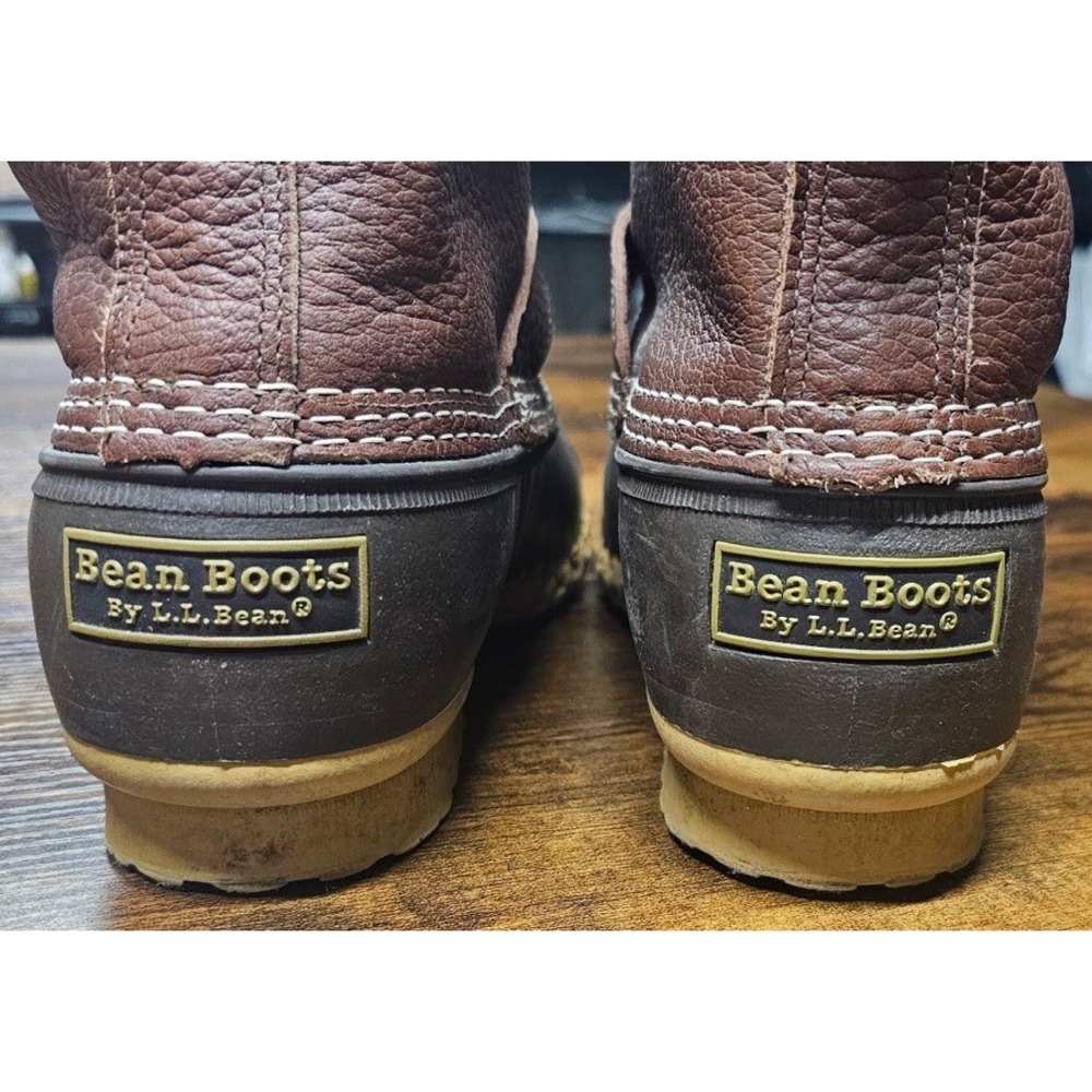 LLBean Men's Lounger L.E Tumbled Leather Shearling Lined Boots Sz 8 M USA - Picture 6 of 7